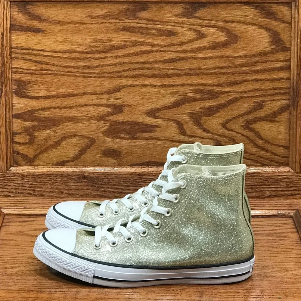 Converse Chuck Taylor All Star High Top Gold Glitter 565366C Size Women 10